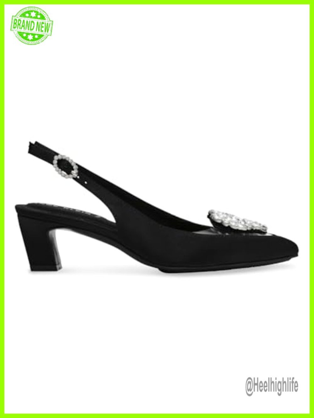 Kitten Heel Slingback Pumps Faux Suede Pointed Toe Comfortable Business